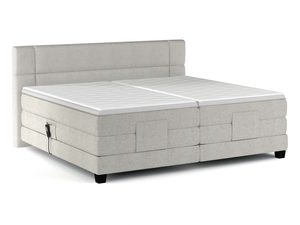 Miniaturka 4 - Łóżko kontynentalne jasnoszare dwuosobowe z pilotem perspektywa