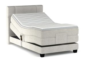 Miniaturka 2 - Łóżko jednoosobowe jasnoszare z regulacją elektryczną perspektywa