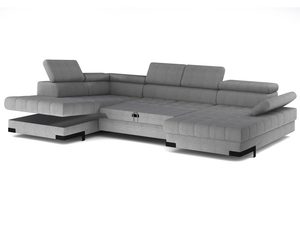 Miniaturka 1 - Narożnik szary z otwartym pojemnikiem i stolikiem widok frontalny