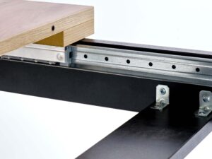 Miniaturka 6 - Mechanizm rozkładania stołu z prowadnicami metalowymi i blatem dębowym