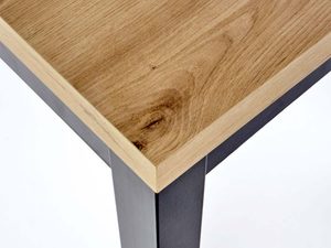 Miniaturka 7 - Detal stołu z dębowym blatem i grafitową metalową nogą