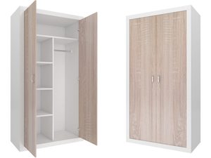 Miniaturka 4 - Szafa dziecięca biało-dąb sonoma otwarta i zamknięta perspektywa