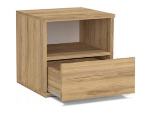 Miniaturka 3 - Szafka nocna dąb naturalny z otwartą szufladą i półką