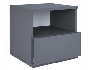 Miniaturka 4 - Grafitowa szafka nocna z matowym wykończeniem i szufladą