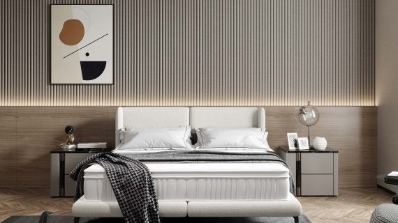 Miniaturka 6 - Łóżko tapicerowane na wysokich nogach Tessina