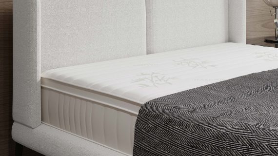 Miniaturka 4 - Łóżko tapicerowane na wysokich nogach Tessina