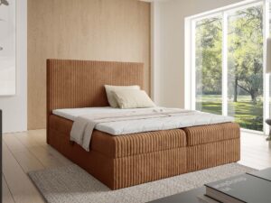 Miniaturka 15 - Łóżko ceglaste sztruksowe w nowoczesnej sypialni