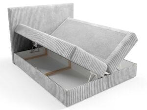 Miniaturka 11 - Łóżko sztruksowe z otwartym pojemnikiem na pościel