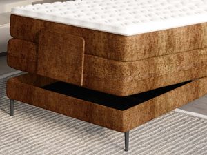 Miniaturka 5 - Łóżko jednoosobowe ceglane detal ramy i nóg metalowych zbliżenie