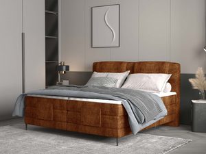 Miniaturka 7 - Ceglane łóżko kontynentalne tapicerowane w nowoczesnej sypialni