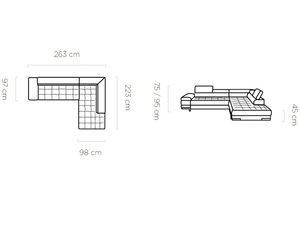 Miniaturka 5 - Narożnik tapicerowany wymiary 263x223 cm rysunek techniczny