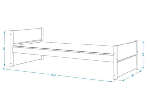 Miniaturka 6 - Klasyczne łóżko drewniane jednoosobowe Amara