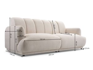 Miniaturka 8 - Kanapa Nowoczesna Sprężyny Faliste Wolnostojąca Irys