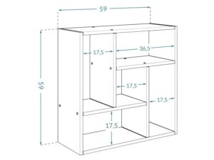 Miniaturka 3 - Wymiary półki SETTE 59×59 cm – rysunek techniczny