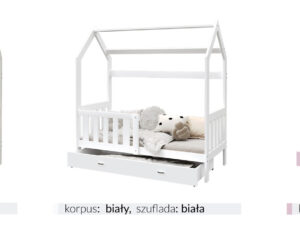 Miniaturka 9 - Łóżko domek ze schowkiem i barierką Bella