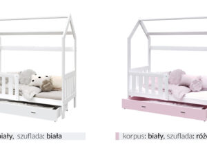 Miniaturka 10 - Łóżko domek ze schowkiem i barierką Bella