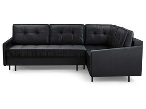 Miniaturka 3 - Narożnik tapicerowany grafitowy welurowy w kształcie L prawy frontalny