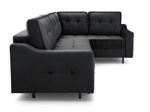 Miniaturka 17 - Tapicerowany narożnik antracytowy ustawiony pod kątem z widocznym pikowaniem