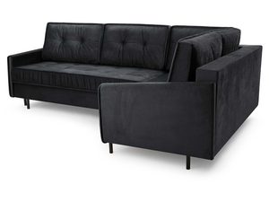 Miniaturka 15 - Grafitowy narożnik welurowy w kształcie L perspektywa prawy bok