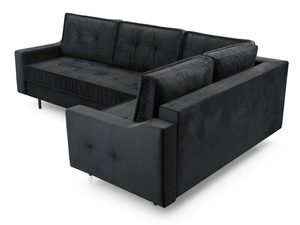 Miniaturka 21 - Grafitowy narożnik tapicerowany perspektywa z widocznymi poduszkami oparcia