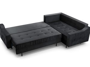 Miniaturka 19 - Rozkładany narożnik grafitowy z rozłożoną funkcją spania