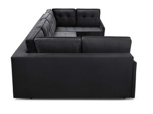 Miniaturka 10 - Narożnik welurowy grafitowy w kształcie U profil boczny