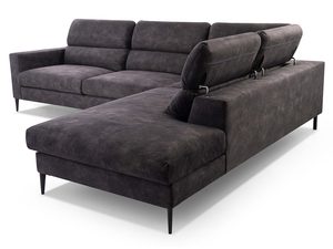 Miniaturka 10 - Narożnik Palladium grafitowy detal tkaniny welurowej