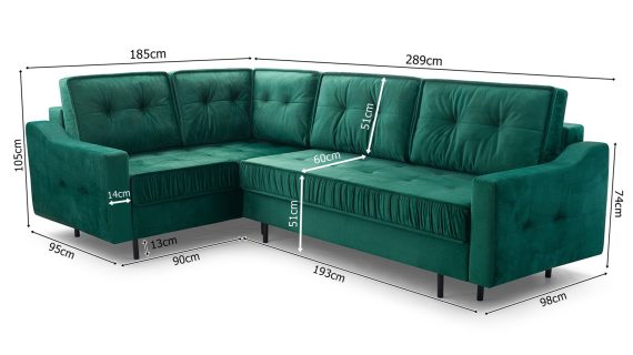 Miniaturka 23 - Kanapa Loftowa Sprężyny Faliste Rozkładana Tulano