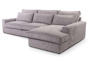 Miniaturka 2 - Narożnik sztruksowy szary z prawą ottomaną