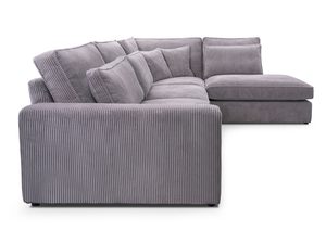 Miniaturka 4 - Narożnik beżowy mini z widoczną prążkowaną fakturą tkaniny