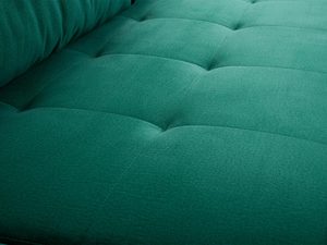 Miniaturka 12 - Detal tapicerki narożnika turkusowego welurowego pikowanie siedzisko zbliżenie