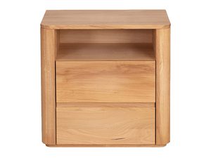 Miniaturka 7 - Szafka nocna dębowa z otwartą półką i szufladami frontalny