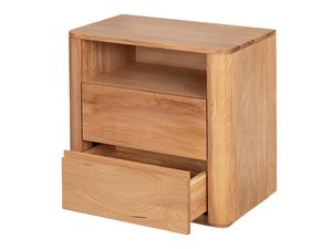 Miniaturka 2 - Dębowa szafka nocna z otwartą dolną szufladą perspektywa