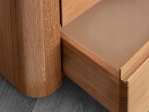 Miniaturka 6 - Szafka nocna dębowa detal konstrukcji szuflady zbliżenie