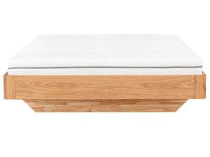 Miniaturka 8 - Łóżko dębowe z materacem na skośnych nogach bez zagłówka frontalny