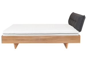 Miniaturka 1 - Dębowe łóżko z materacem i poduszką grafitową profil na skośnych nogach