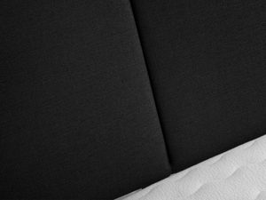 Miniaturka 9 - Zagłówek tapicerowany grafitowy detal tkaniny dwie sekcje zbliżenie