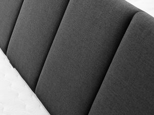 Miniaturka 10 - Detal zagłówka tapicerowanego grafitowego cztery sekcje tkanina zbliżenie