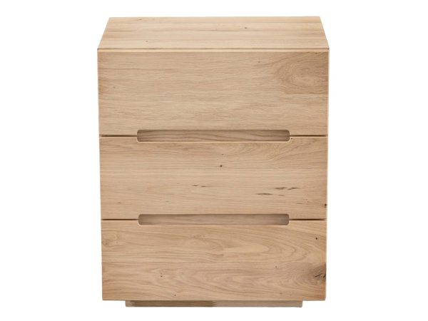 Drewniana szafka nocna z litego drewna Macari 3L