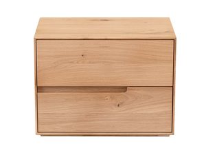 Miniaturka 8 - Szafka nocna dębowa z dwoma szufladami wycięty uchwyt frontalny