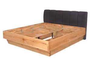 Miniaturka 3 - Łóżko dębowe rama bez stelaża z zagłówkiem grafitowym perspektywa