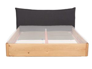 Miniaturka 4 - Łóżko dębowe z przezroczystym materacem i poduszką grafitową frontalny
