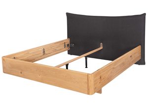 Miniaturka 7 - Rama łóżka dębowego bez stelaża z poduszką grafitową perspektywa