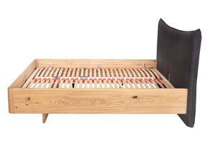 Miniaturka 10 - Łóżko dębowe ze stelażem listwowym i poduszką grafitową profil boczny