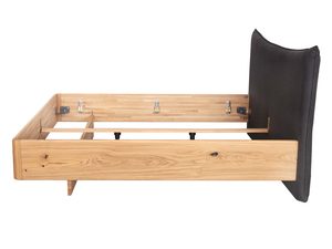 Miniaturka 11 - Rama łóżka dębowego bez stelaża z poduszką grafitową profil boczny