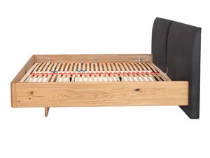 Miniaturka 6 - Łóżko dębowe ze stelażem i tapicerowanym zagłówkiem grafitowym profil