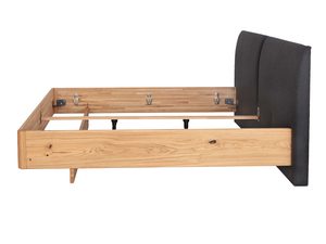 Miniaturka 5 - Łóżko dębowe rama bez stelaża z tapicerowanym zagłówkiem grafitowym profil