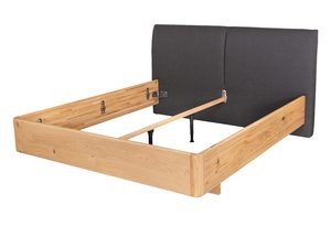 Miniaturka 2 - Łóżko dębowe rama bez stelaża z tapicerowanym zagłówkiem grafitowym