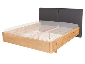 Miniaturka 7 - Łóżko dębowe z materacem przezroczystym i zagłówkiem grafitowym perspektywa