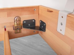 Miniaturka 18 - Łóżko bukowe detal montażowy metalowe okucia i zawiasy